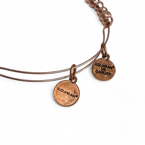 Alex and Ani Rose Gold Joy Beaded Bangle Bracelet - Picture 3 of 5